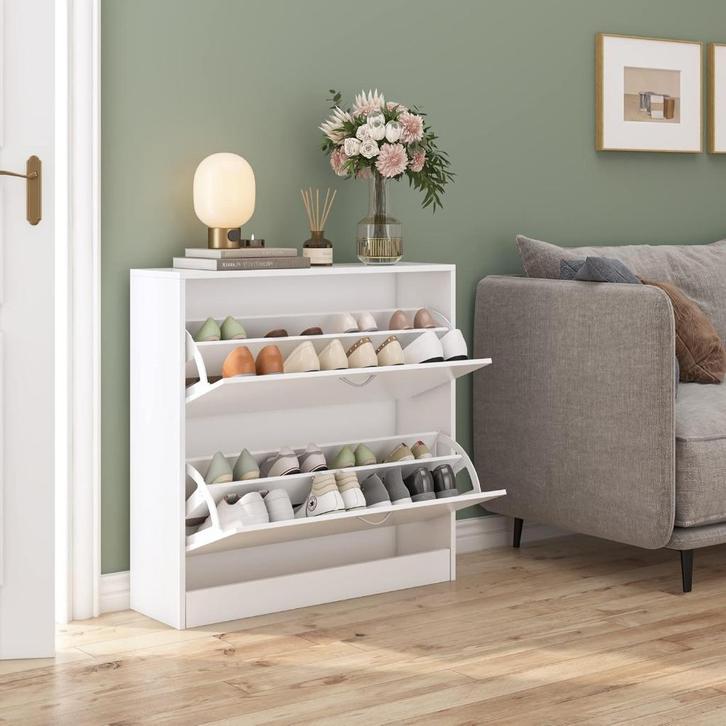 Schoenkast Wit - 80x80x23.5 - Nieuwstaat - 15 paar schoenen, Huis en Inrichting, Kasten | Schoenenkasten, Nieuw, Ophalen