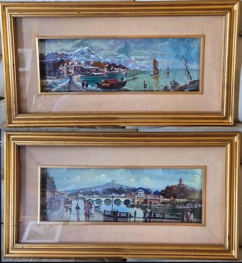 Pendant van 2 zeer goed geschilderde Italiaanse schilderijen, Antiek en Kunst, Kunst | Schilderijen | Klassiek, Verzenden