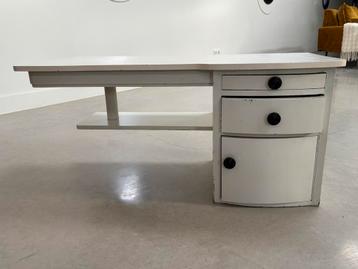 Zwevend kaptafeltje/wandkastje, vintage, hout, wit beschikbaar voor biedingen