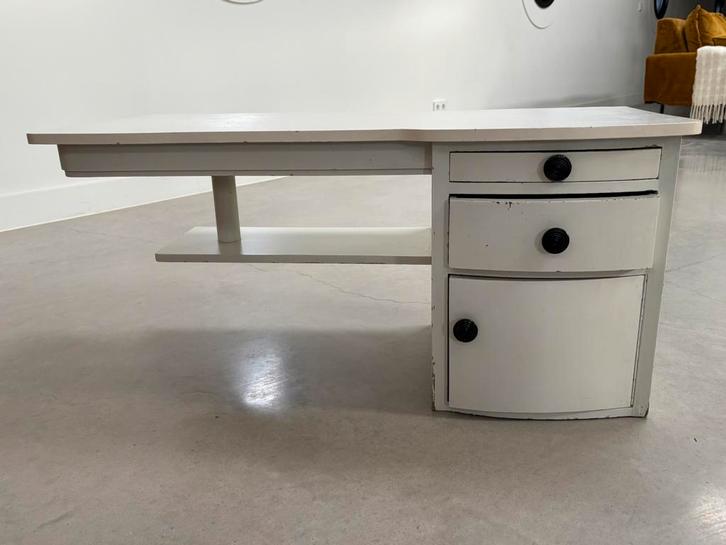 Zwevend kaptafeltje/wandkastje, vintage, hout, wit, Huis en Inrichting, Woonaccessoires | Wandplanken en Boekenplanken, Gebruikt