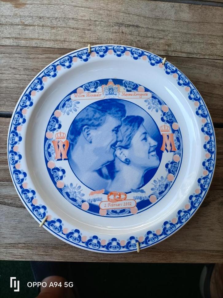 Willem Alexander & Maxima Herdenkingsbord 2002, Antiek en Kunst, Antiek | Wandborden en Tegels, Ophalen of Verzenden