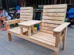2x Personen ️LOVE Bank met tussen Tafel️, Ophalen, Gebruikt, Hout
