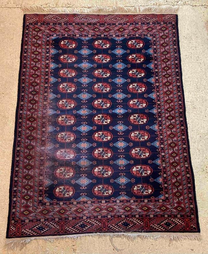 Tapijt versleten handgeknoopt  wollen Afghaanse Bokhara, Huis en Inrichting, Stoffering | Tapijten en Kleden, Gebruikt, 150 tot 200 cm