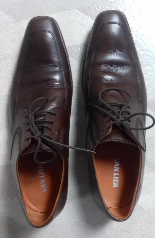 Van Lier schoenen, maat 9 (43), Kleding | Heren, Schoenen, Zo goed als nieuw, Veterschoenen, Bruin, Ophalen