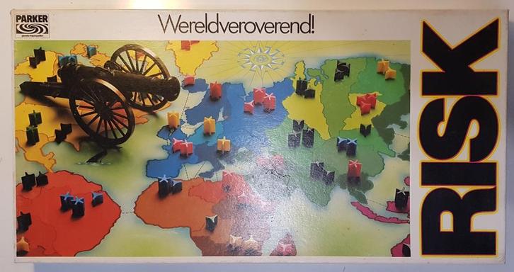 Risk witte doos, Hobby en Vrije tijd, Gezelschapsspellen | Bordspellen, Gebruikt, Een of twee spelers, Drie of vier spelers, Vijf spelers of meer