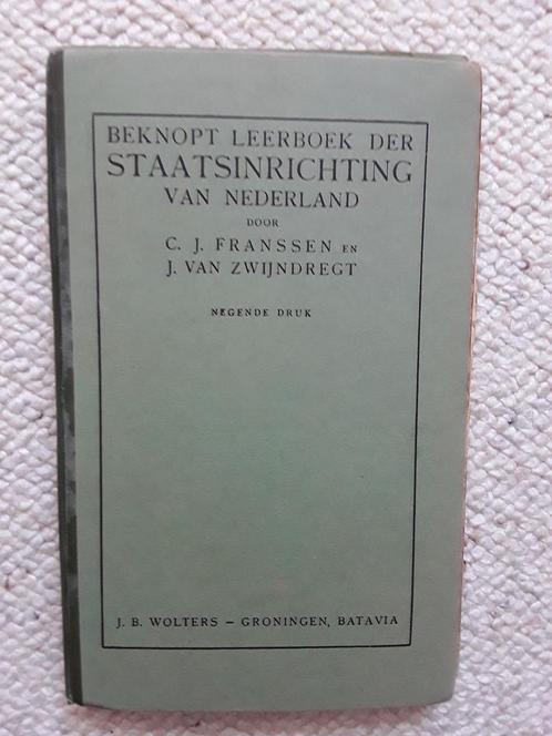 Beknopt Leerboek der Staatsinrichting Nederland - 1940 9e dr, Boeken, Geschiedenis | Vaderland, Gelezen, 20e eeuw of later, Ophalen of Verzenden