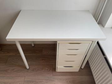 Wit bureau met ladeblok – 100x60 cm IKEA stijl