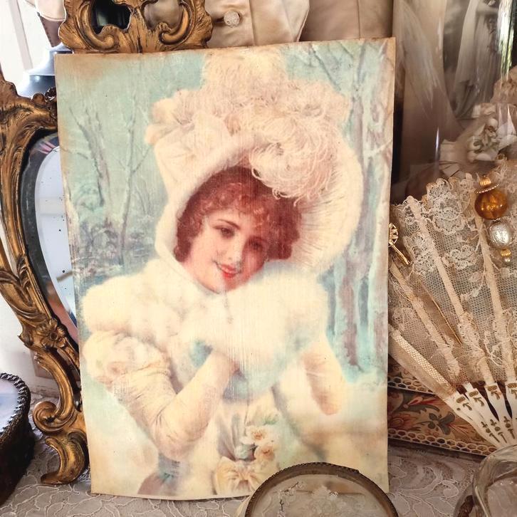 🌲Victoriaanse dame met winter bonnet.....kerst🌲, Diversen, Kerst, Verzenden