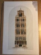 Kleurenlitho van  Damrak 124, Antiek en Kunst, Ophalen of Verzenden