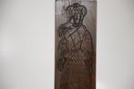 Antiek, brocante grote houten speculaasplank met persoon., Ophalen of Verzenden