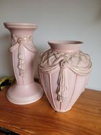 Vintage roze pilaar en vaas, Ophalen