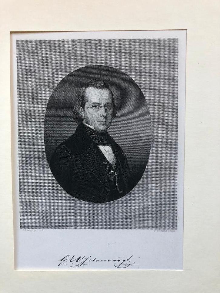 Portrait of Gustaaf Eduard Voorhelm Schneevoogt 1853, Antiek en Kunst, Kunst | Etsen en Gravures, Ophalen of Verzenden