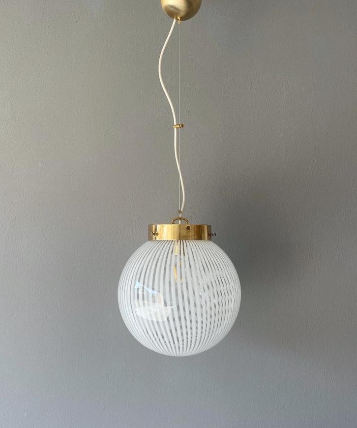 Chandelier, Murano Filigrana, Tessuto swirl, Antiek en Kunst, Antiek | Lampen, Ophalen of Verzenden