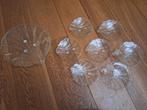 Antiek Glazen Gebakstel - 7 Bordjes, Huis en Inrichting, Ophalen of Verzenden, Bord(en), Overige stijlen, Glas