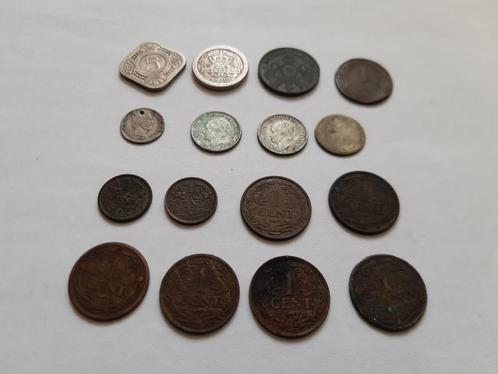 oudere muntjes Nederland, Postzegels en Munten, Munten | Nederland, Setje, Koningin Wilhelmina, Zilver, Ophalen of Verzenden