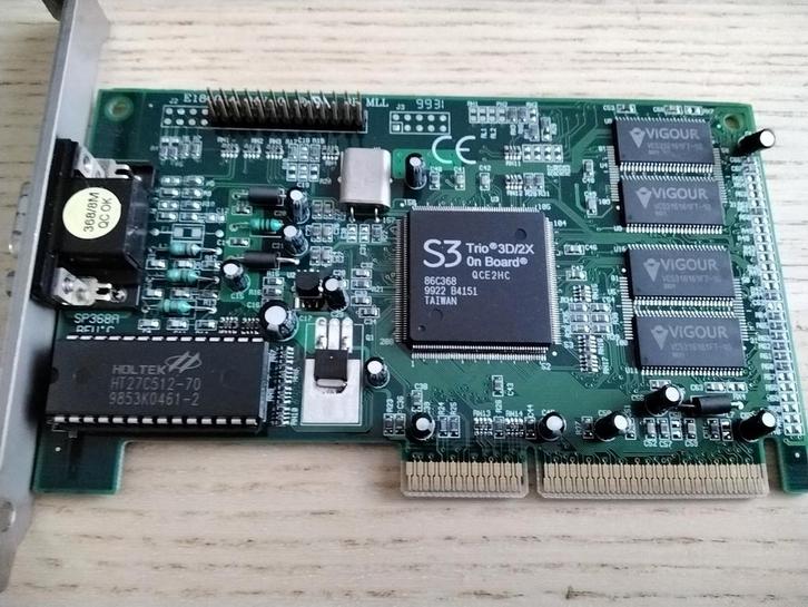 AGP 2x videokaart met S3 Trio3D/ 2X en 8mb geheugen, Computers en Software, Vintage Computers, Ophalen of Verzenden