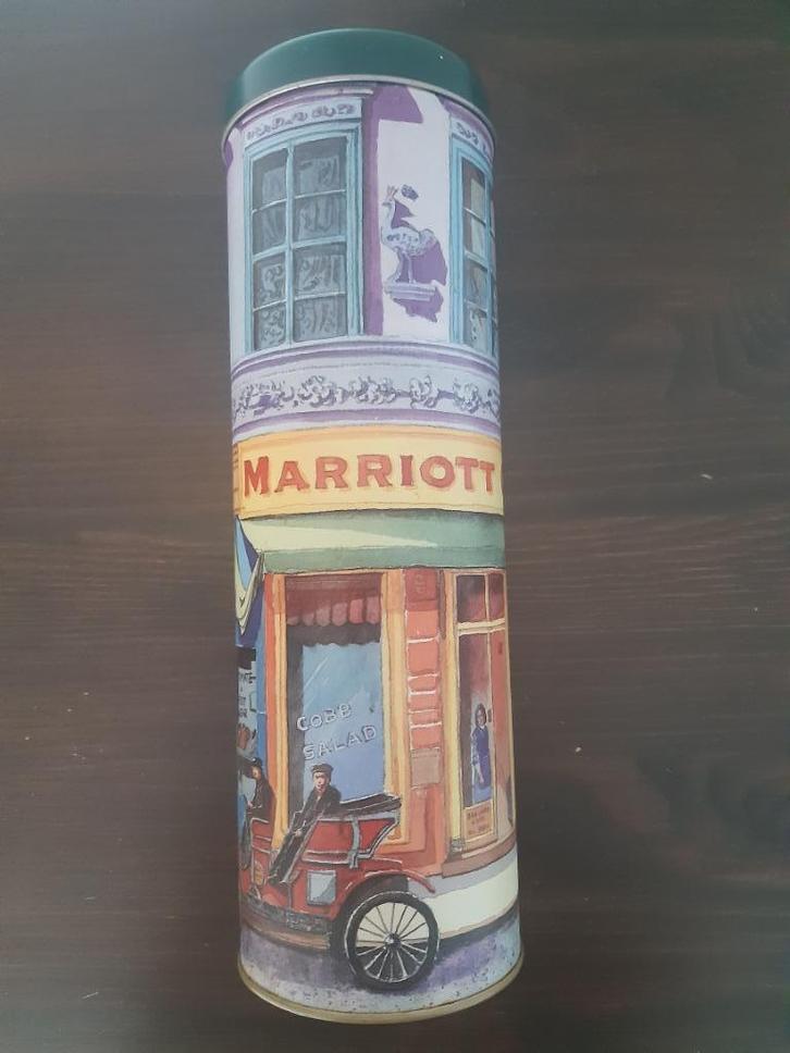 reclame blik Blue Angel Marriott Cafe vintage retro, Verzamelen, Merken en Reclamevoorwerpen, Zo goed als nieuw, Verpakking, Ophalen of Verzenden