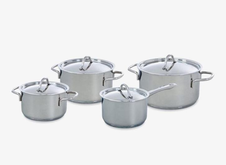 BK Pannenset 4-delig - Nieuw in de doos!!, Huis en Inrichting, Keuken | Potten en Pannen, Nieuw, Pannenset, Rvs, Inductieplaat