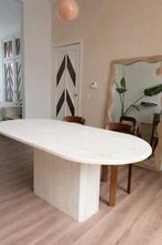 Vintage Traventin eettafel, Ophalen, Ovaal, 150 tot 200 cm, 50 tot 100 cm