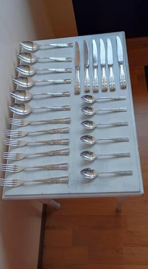 24-delig silverplated bestek [N743.1841]1, Huis en Inrichting, Keuken | Bestek, Gebruikt, Bestekset, Zilver, Ophalen