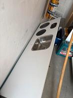 Keukenblad met inductie en wasbak - Noodkeuken, Huis en Inrichting, Ophalen, Gebruikt, Wit, 150 tot 200 cm