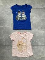 2 t-shirts maat 98/104, Ophalen of Verzenden, Gebruikt, Meisje, Shirt of Longsleeve