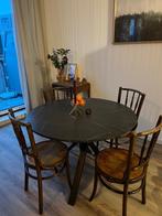 Zwarte ronde tafel Ikea / marmerpatroon, Huis en Inrichting, Tafels | Eettafels, Ophalen, Gebruikt, Marmerpatroon, Rond