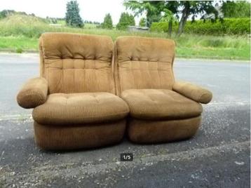 vintage space age sofa 2-zitsbank 70er beschikbaar voor biedingen