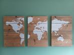 Drieluik van hout wereldkaart!, Zo goed als nieuw, Ophalen