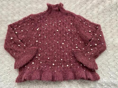 Opruiming ..... ZARA trui bezet met parels en ruffel maat M, Kleding | Dames, Truien en Vesten, Zo goed als nieuw, Maat 38/40 (M)
