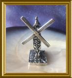 Miniatuur zilveren molen met draaibare wieken, haalmolen, Antiek en Kunst, Antiek | Goud en Zilver, Ophalen of Verzenden, Zilver