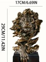 Gouden Leeuw 2D Beeld, Ophalen of Verzenden, Nieuw, Kunststof, Dierenbeeld