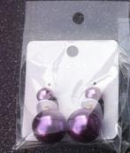 Oorknopjes bolletjes voor en achter paars NIEUW, Sieraden, Tassen en Uiterlijk, Oorbellen, Overige materialen, Paars, Nieuw, Ophalen of Verzenden