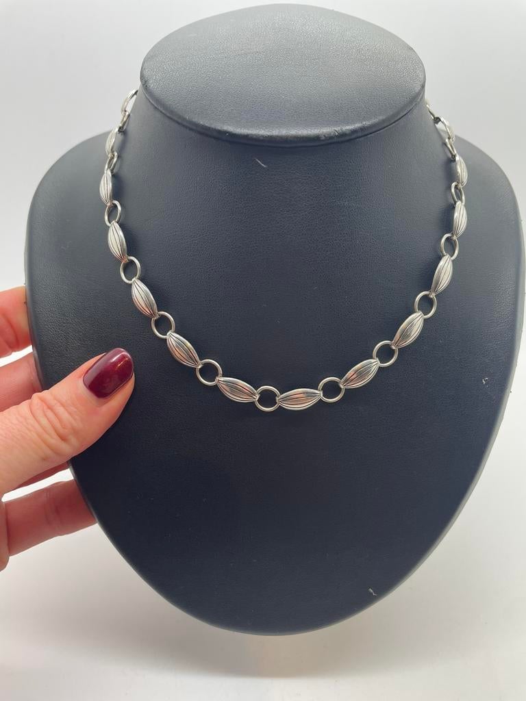 B925 Prachtige zilveren ketting Scandinavisch, Ophalen of Verzenden, Zilver, Ketting