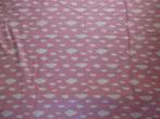 Vintage lap stof roze met witte wolkjes, Ophalen of Verzenden, Zo goed als nieuw, 30 tot 120 cm, Katoen