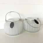 Riverdale Glazen Waxinelichthouders Set, Huis en Inrichting, Woonaccessoires | Kandelaars en Kaarsen, Overige materialen, Wit