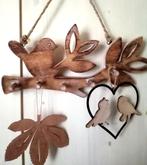 Unieke vogel wanddecoratie hout blad hart, Huis en Inrichting, Woonaccessoires | Wanddecoraties, Ophalen, Nieuw