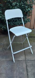 Ikea FRANKLIN barkruk / hoge stoel, opklapbaar, wit 63 cm, Huis en Inrichting, Barkrukken, Gebruikt, Met voetsteun, 60 tot 90 cm