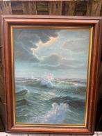 Olieverfschilderij van de zee, Antiek en Kunst, Kunst | Schilderijen | Klassiek, Ophalen of Verzenden