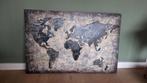 Stalen Wereldkaart - Industrieel Design, Ophalen of Verzenden, Zo goed als nieuw