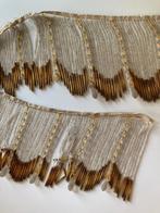 Antiek 85cm lint band met staafjes  kralen van glas, Ophalen of Verzenden