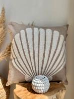 Kussen shell linnen, Beige, Vierkant, Nieuw, Ophalen of Verzenden