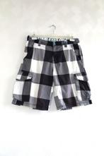 Bermuda Geblokt Zwart Wit Mills Brothers mt S (G36), Zwart, Ophalen of Verzenden, Zo goed als nieuw, Mills Brothers