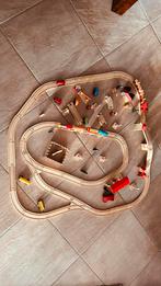 Houten treinbaan, Kinderen en Baby's, Speelgoed | Houten speelgoed, Overige typen, Gebruikt, Ophalen of Verzenden