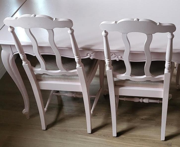 2 roze stoelen brocante queen ann, Huis en Inrichting, Stoelen, Gebruikt, Twee, Stof, Overige kleuren, Ophalen
