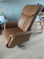 Prachtige leren relaxfauteuil cognackleur, Huis en Inrichting, Fauteuils, Ophalen, Zo goed als nieuw, 50 tot 75 cm, Leer