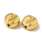 Stainless steel yin yang kraal goud 7x3mm, Verzenden, Nieuw, Kraal