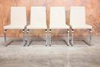 ZGAN! 4 gebroken witte leren Rolf Benz 620 design stoelen, Rolf benz, Rolf benz, Wit, Design