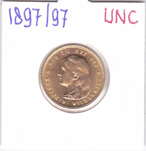 Schaars gouden tientje 1897b/1897 overslag UNC voor 660 euro, Postzegels en Munten, Munten | Nederland, Losse munt, 10 gulden
