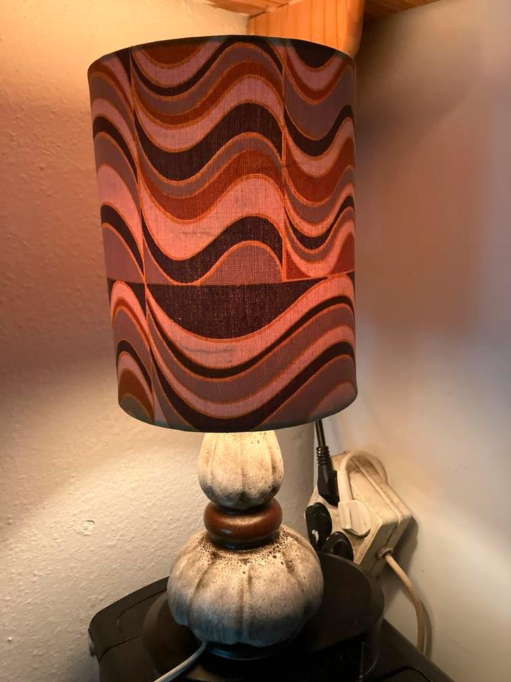 Vintage Fatlava Tafellampje Jaren 60, Huis en Inrichting, Lampen | Vloerlampen, Gebruikt, Minder dan 100 cm, Stof, Ophalen of Verzenden